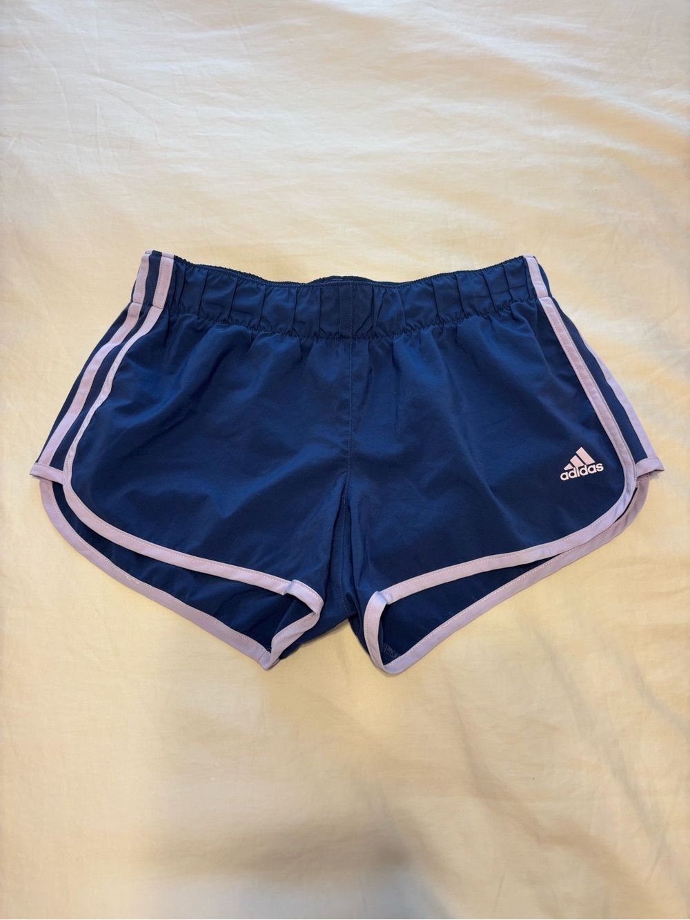 Adidas Women's Navy Athletic Shorts with Lavender Trim